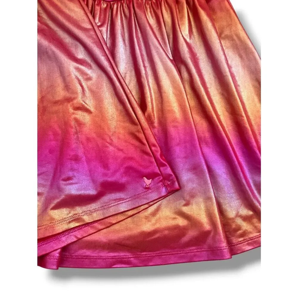 Pink Chicken Metallic Pink Ombre Puff Short Sleeve Twirl Lame Laurie Dress Sz 5
